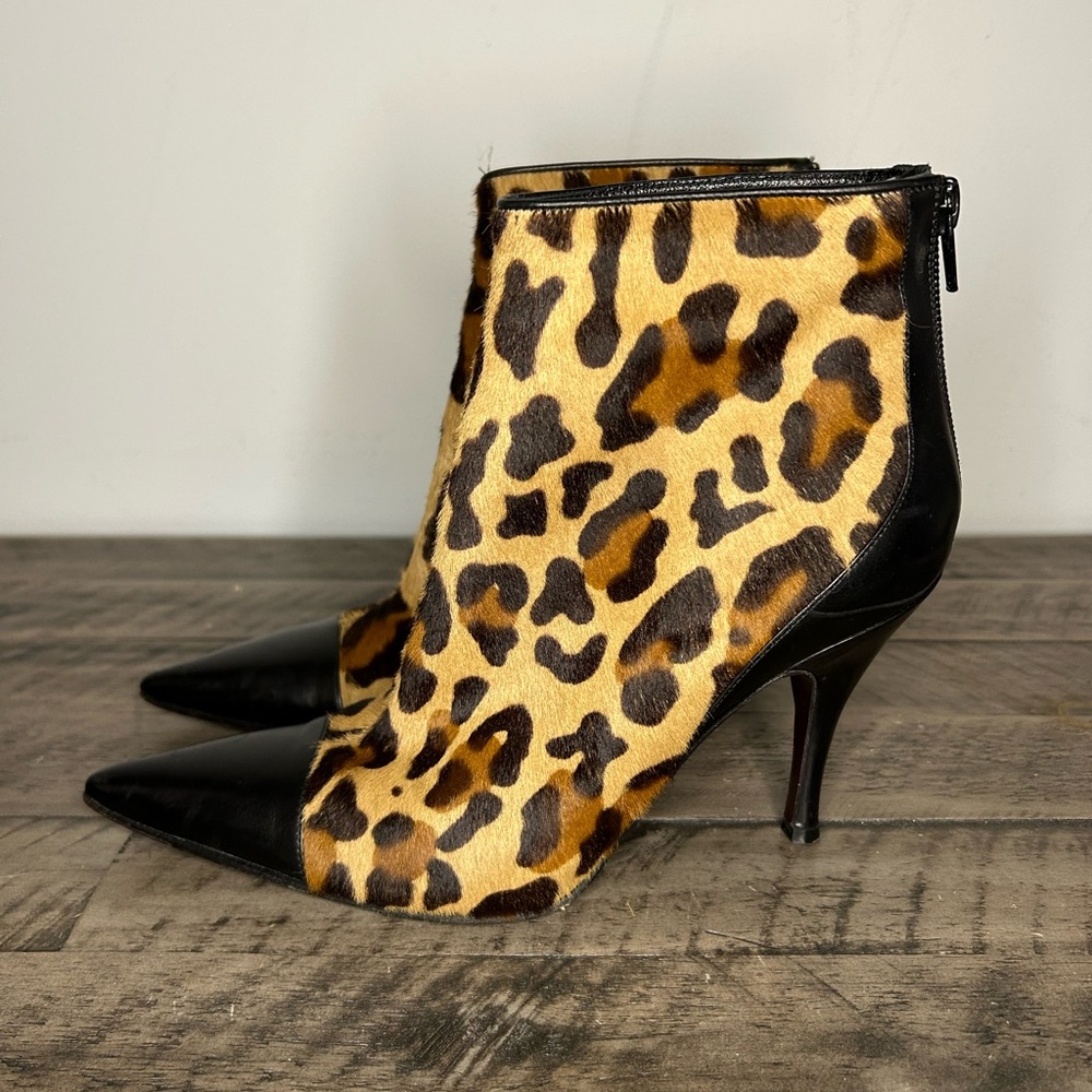 Via Spiga Calf Hair Leopard Booties